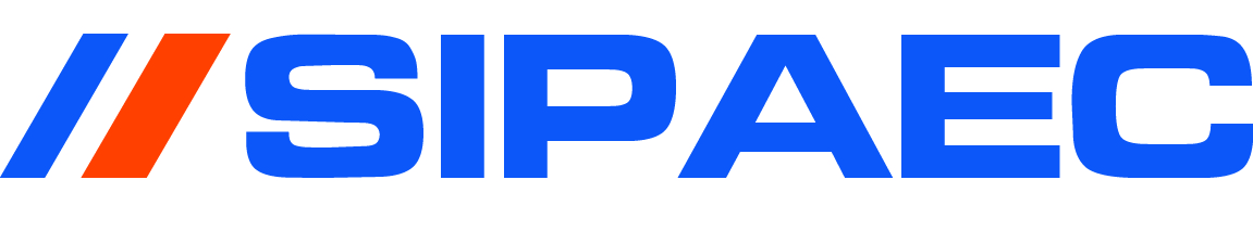 Logo de l'entreprise SIPAEC en couleurs vert et bleu, disponible pour achat et livraison., Genève